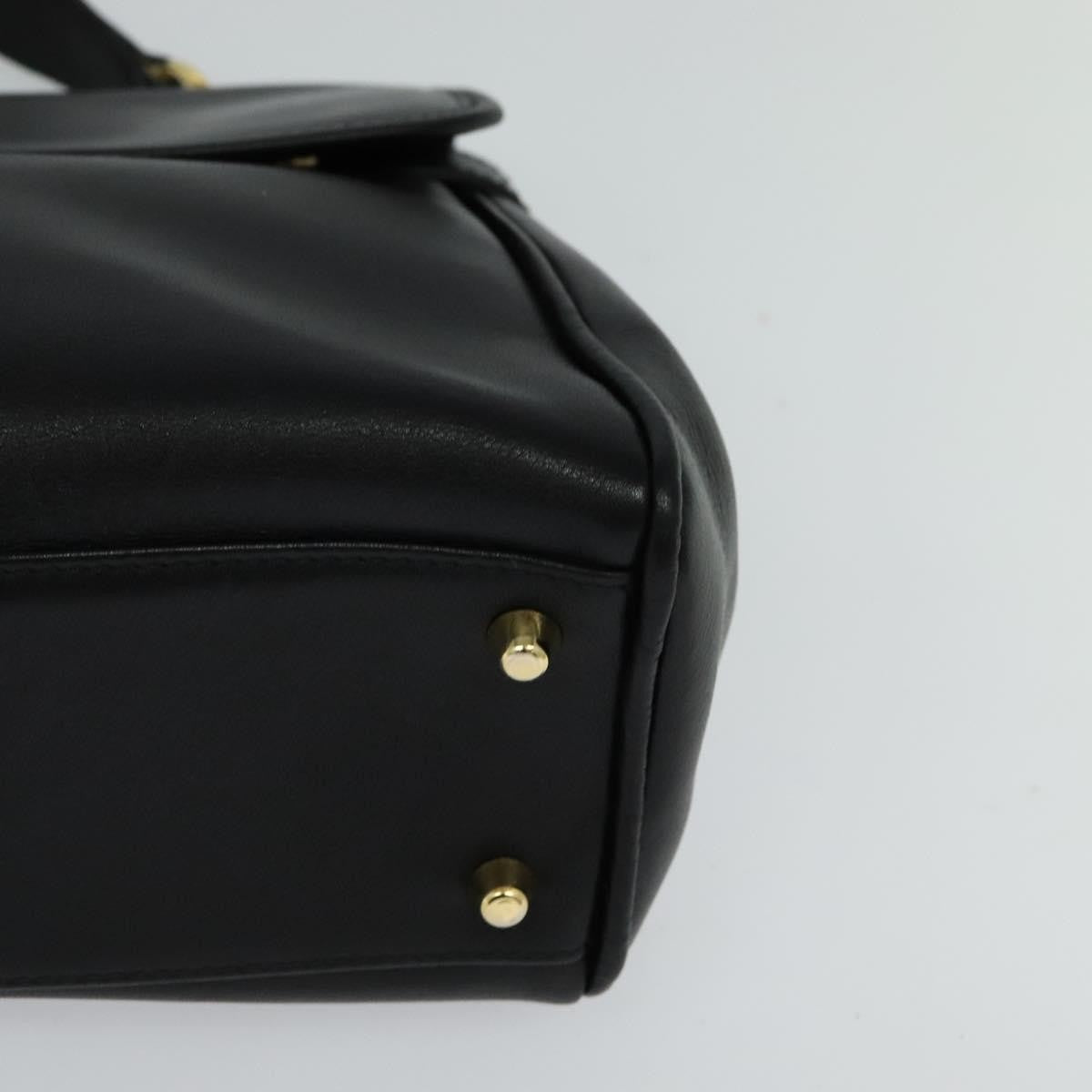 Burberry Vintage Handbag Leather, BLACK, LEATHER, Handbag