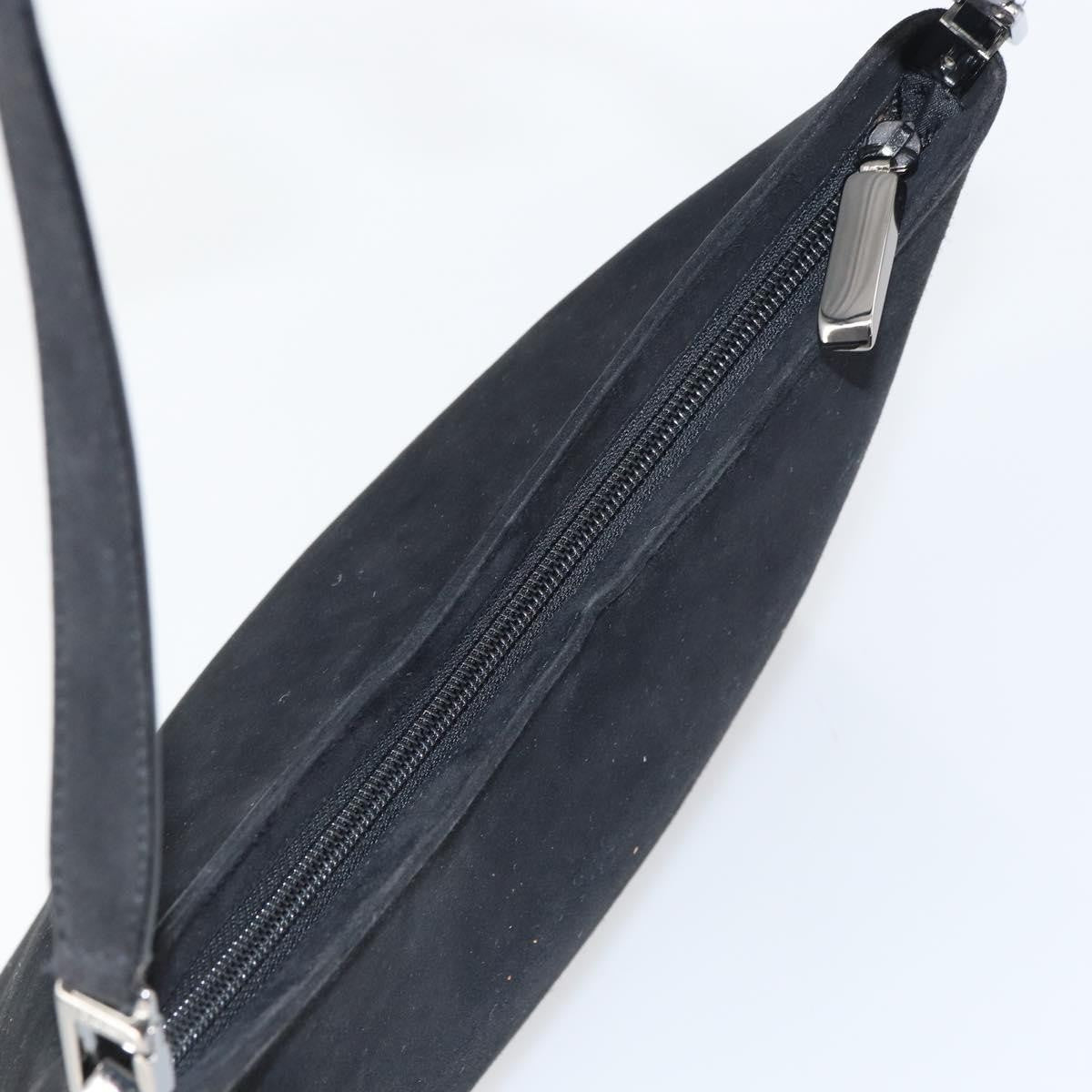 Salvatore Ferragamo Vintage Shoulder Bag Suede, BLACK, SUEDE, Shoulder bag