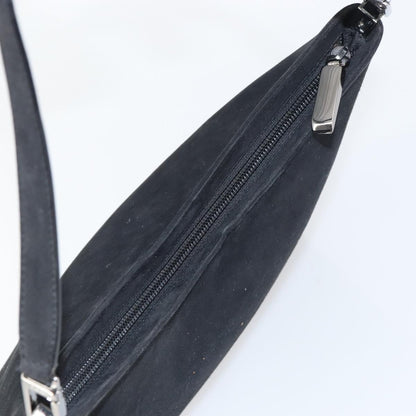 Salvatore Ferragamo Vintage Shoulder Bag Suede, BLACK, SUEDE, Shoulder bag