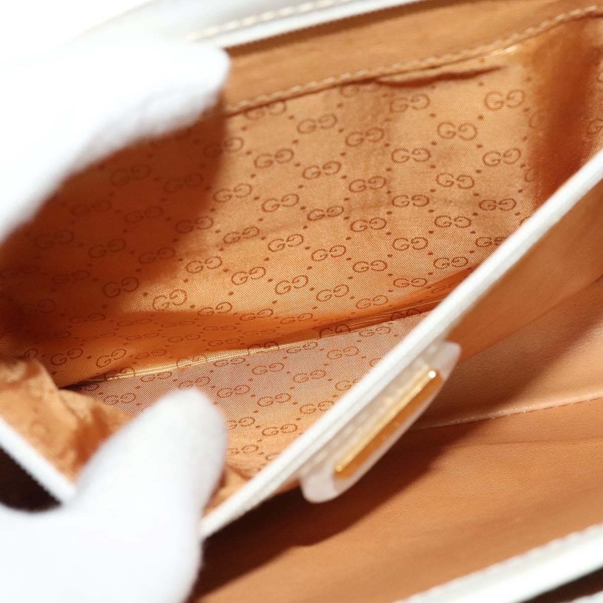 Gucci Vintage Flap Crossbody Bag Leather, WHITE, LEATHER, Shoulder bag