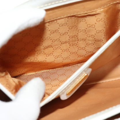 Gucci Vintage Flap Crossbody Bag Leather, WHITE, LEATHER, Shoulder bag