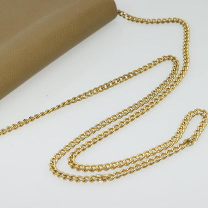 Christian Dior Vintage Chain Flap Shoulder Bag Leather, BEIGE, LEATHER, Shoulder bag