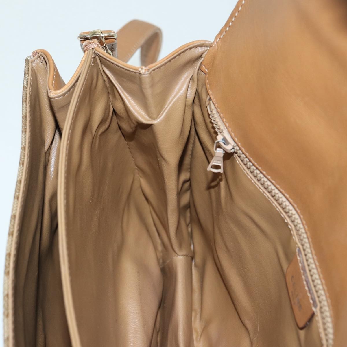 Celine Macadam Shoulder Bag PVC Leather, BEIGE, CANVAS, Shoulder bag