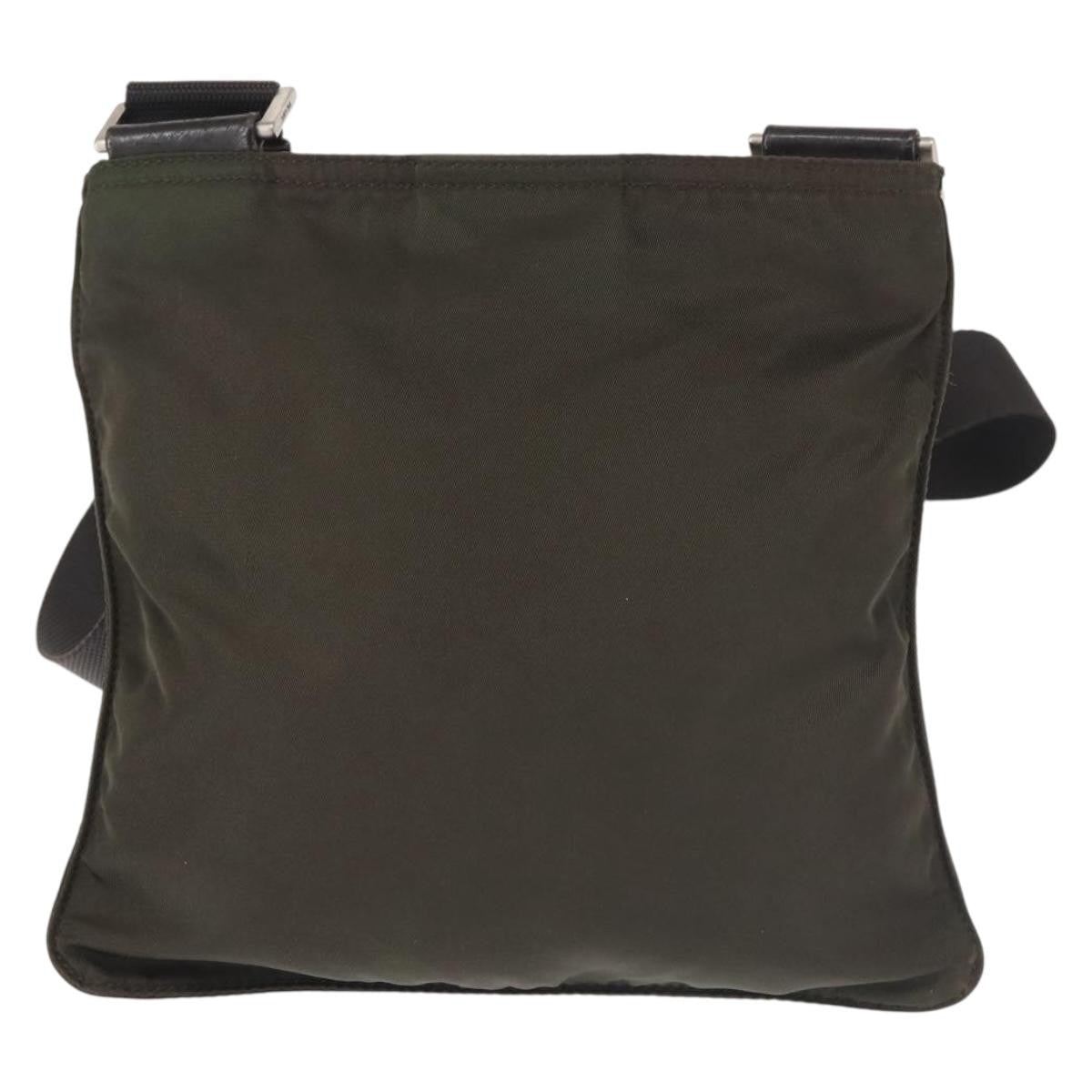 Prada Front Pocket Messenger Bag Tessuto, Khaki, Nylon, Shoulder Bag