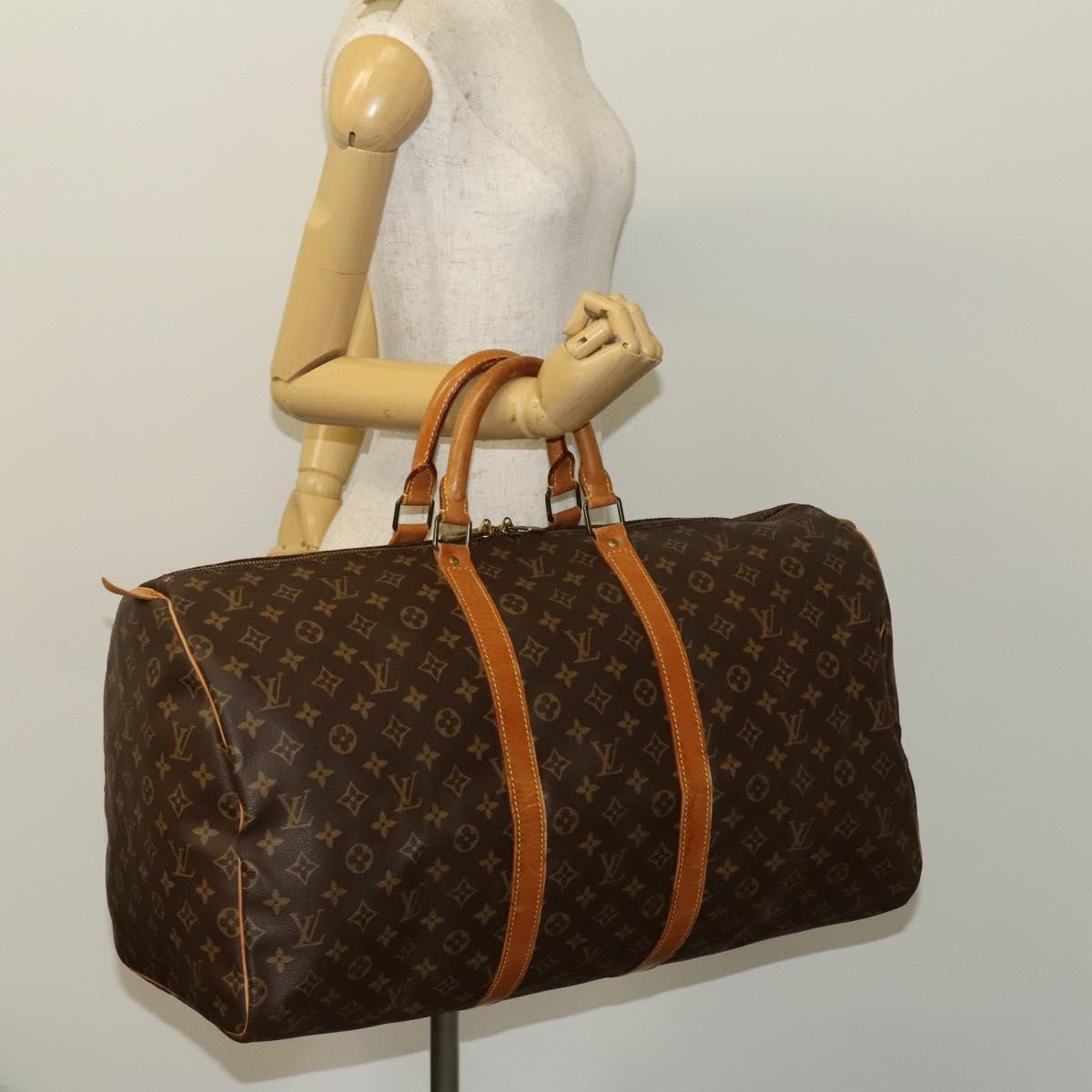 Louis Vuitton Keepall Bag Monogram Canvas, BROWN, CANVAS, Travel bag