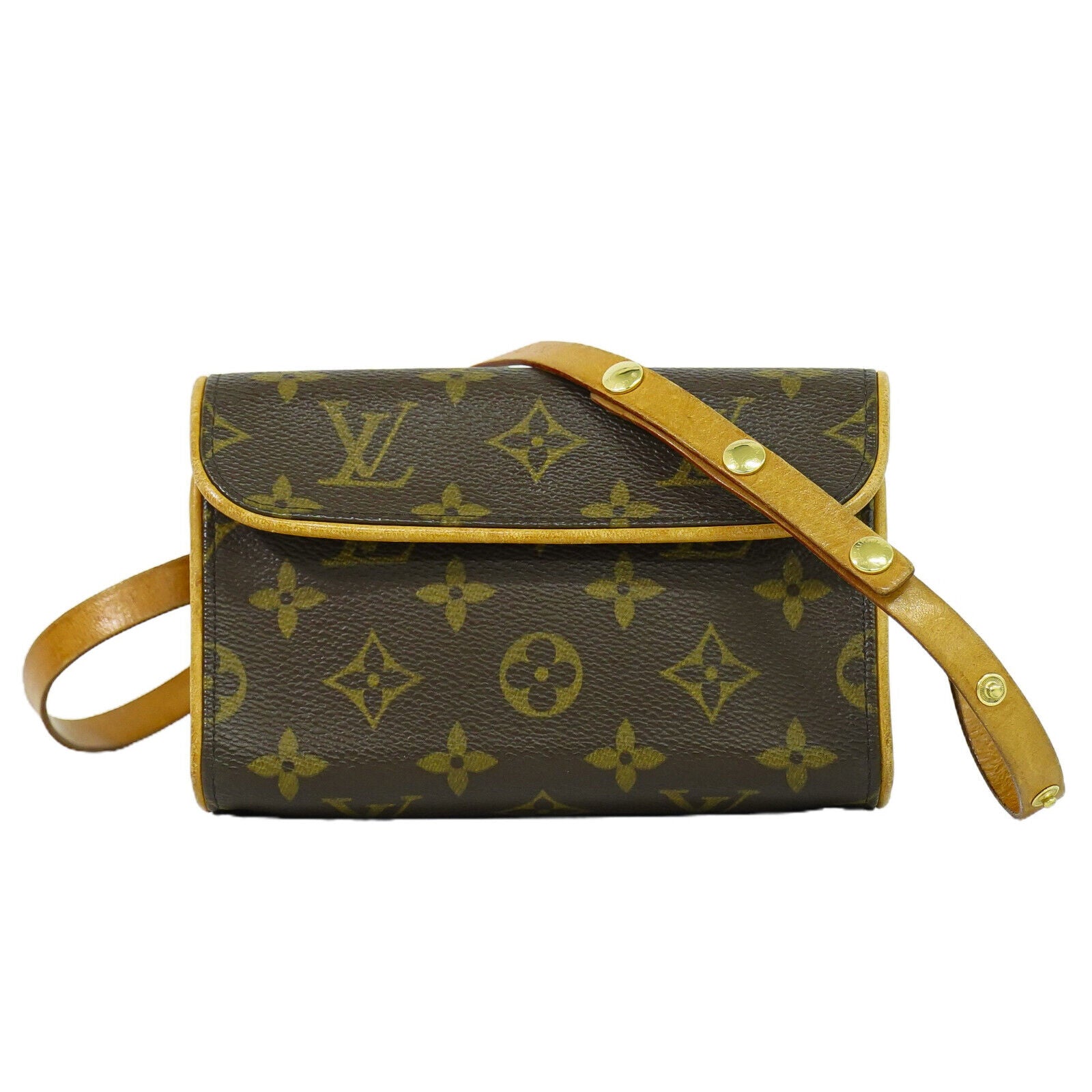 Louis Vuitton Florentine Waist Bag Monogram Canvas, BROWN, CANVAS, Clutche & pouche