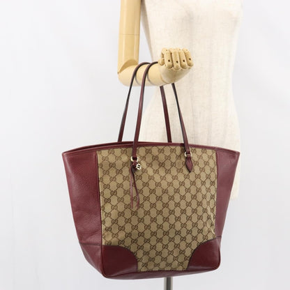 Gucci Bree Tote GG Canvas with Leather, BEIGE, CANVAS, Tote bag
