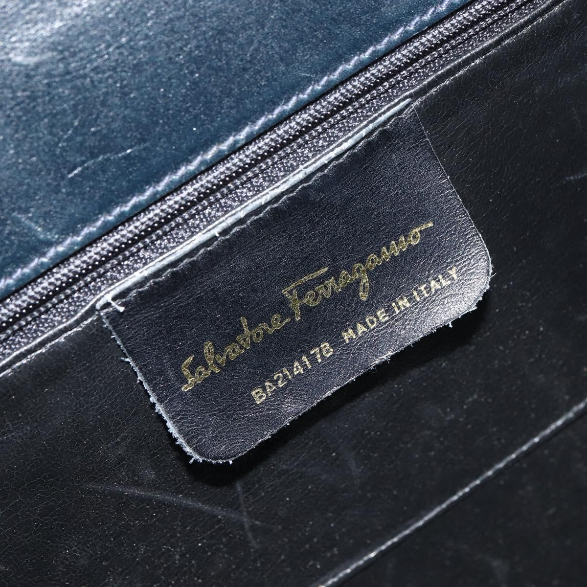 Salvatore Ferragamo Convertible Vara Bow Tote Leather, NAVY, LEATHER, Handbag