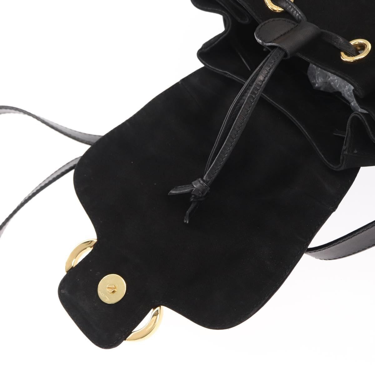 Salvatore Ferragamo Gancini Backpack Suede, BLACK, SUEDE, Backpack