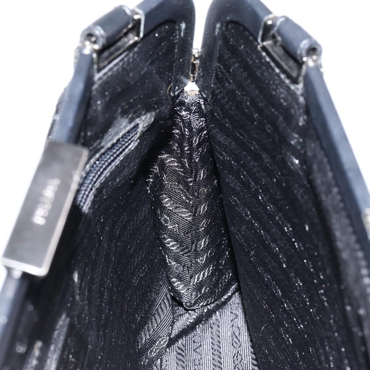 Prada Vintage Handbag Leather, BLACK, LEATHER, Handbag