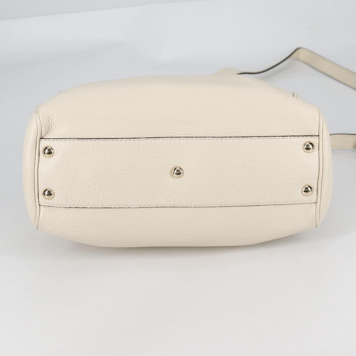 Gucci Bamboo shopper bag Leather, WHITE, LEATHER, Handbag