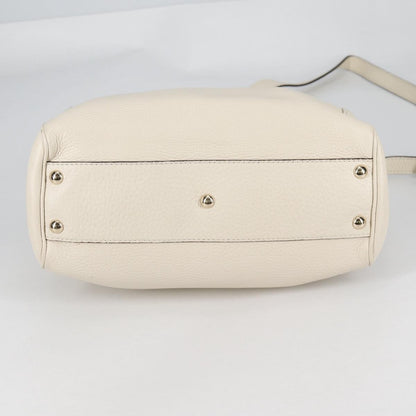 Gucci Bamboo shopper bag Leather, WHITE, LEATHER, Handbag