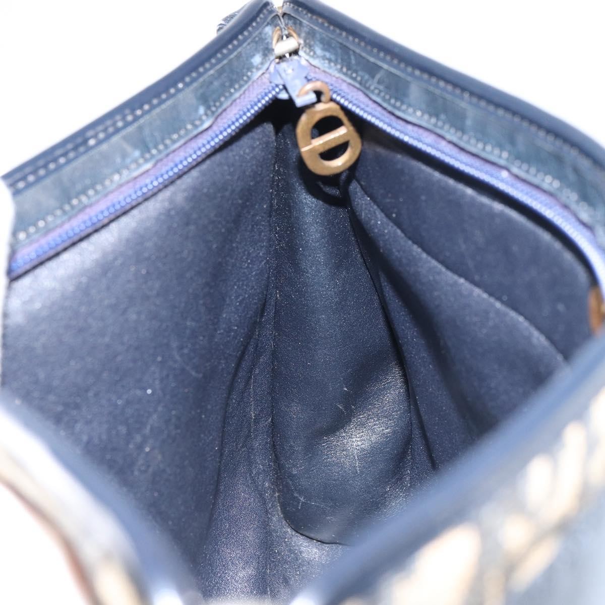 Christian Dior Vintage Trotter Shoulder Bag Canvas, NAVY, CANVAS, Shoulder bag