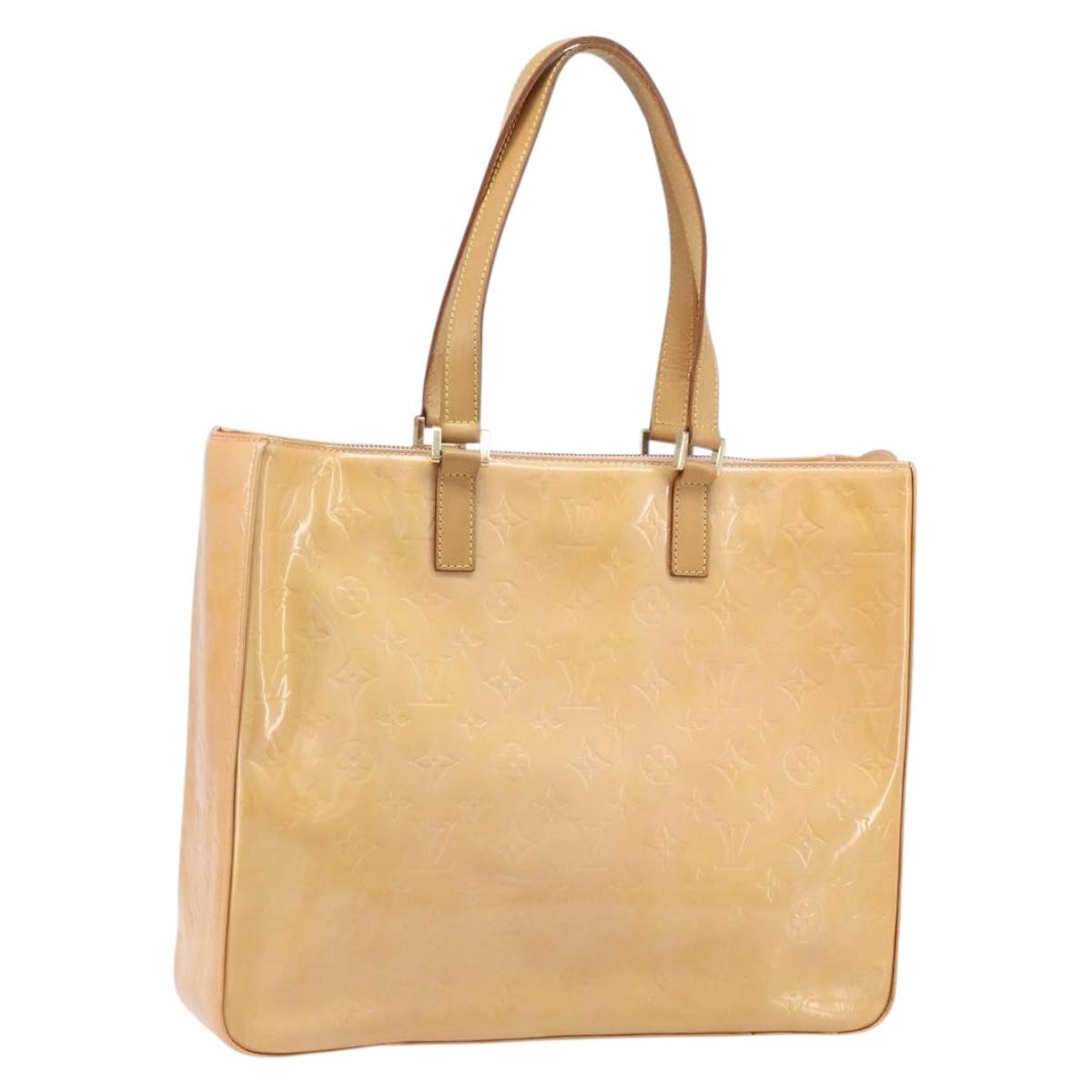 Louis Vuitton Columbus Handbag Monogram Vernis, Beige, Patent Leather, Tote Bag