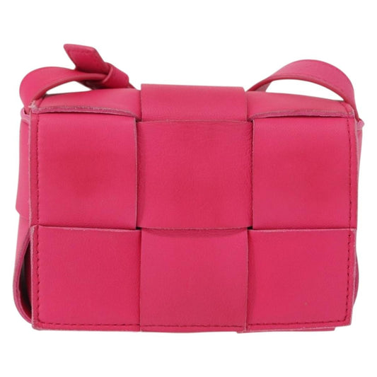 Bottega Veneta Cassette Crossbody Bag Maxi Intrecciato Leather, PINK, LEATHER, Clutche & pouche