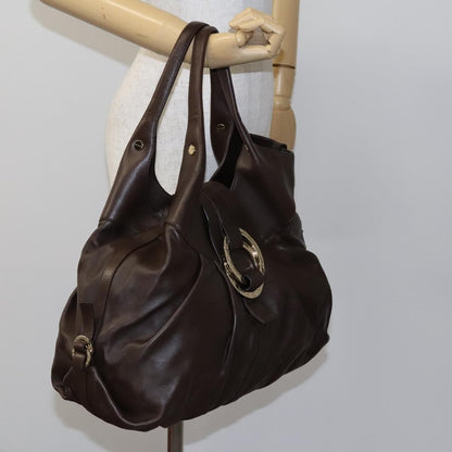Bvlgari Chandra Hobo Leather, BROWN, LEATHER, Handbag