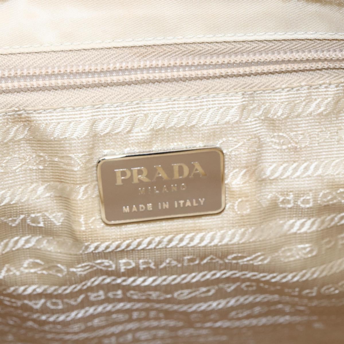 Prada Resin Handle Tote Tessuto, BEIGE, NYLON, Tote bag