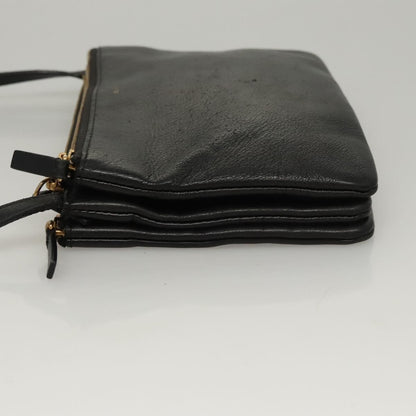 Celine Trio Crossbody Bag Leather, BLACK, LEATHER, Crossbody bag