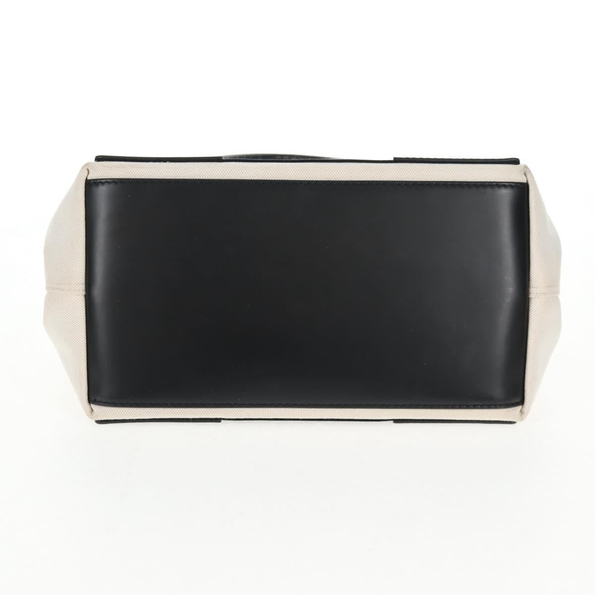 Balenciaga Navy Cabas Canvas with Leather, WHITE, CANVAS, Tote bag