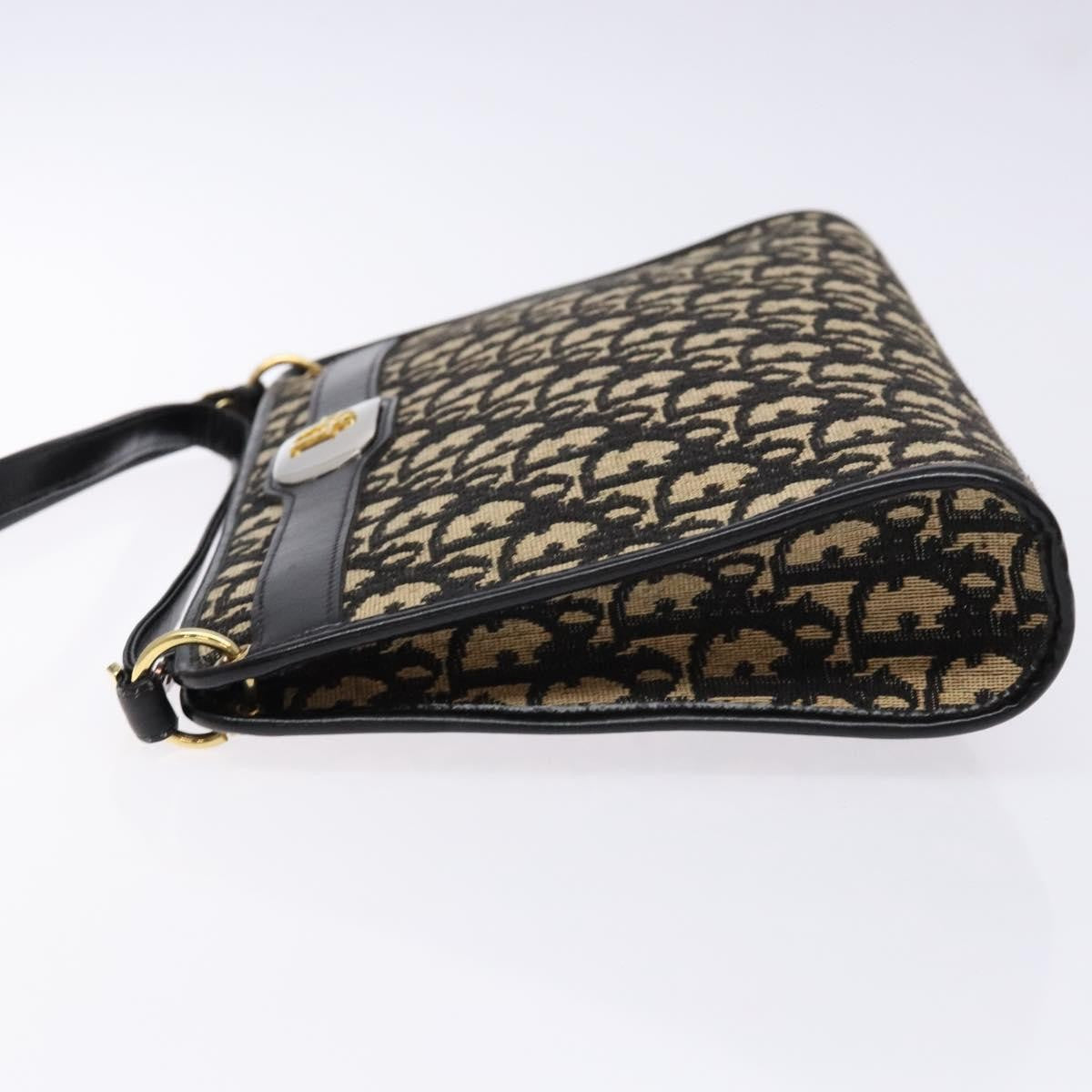 Christian Dior Vintage Trotter Shoulder Bag Canvas, NAVY, CANVAS, Shoulder bag