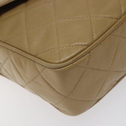 Chanel Vintage Front Pocket Camera Shoulder Bag Leather, BEIGE, LEATHER, Shoulder bag