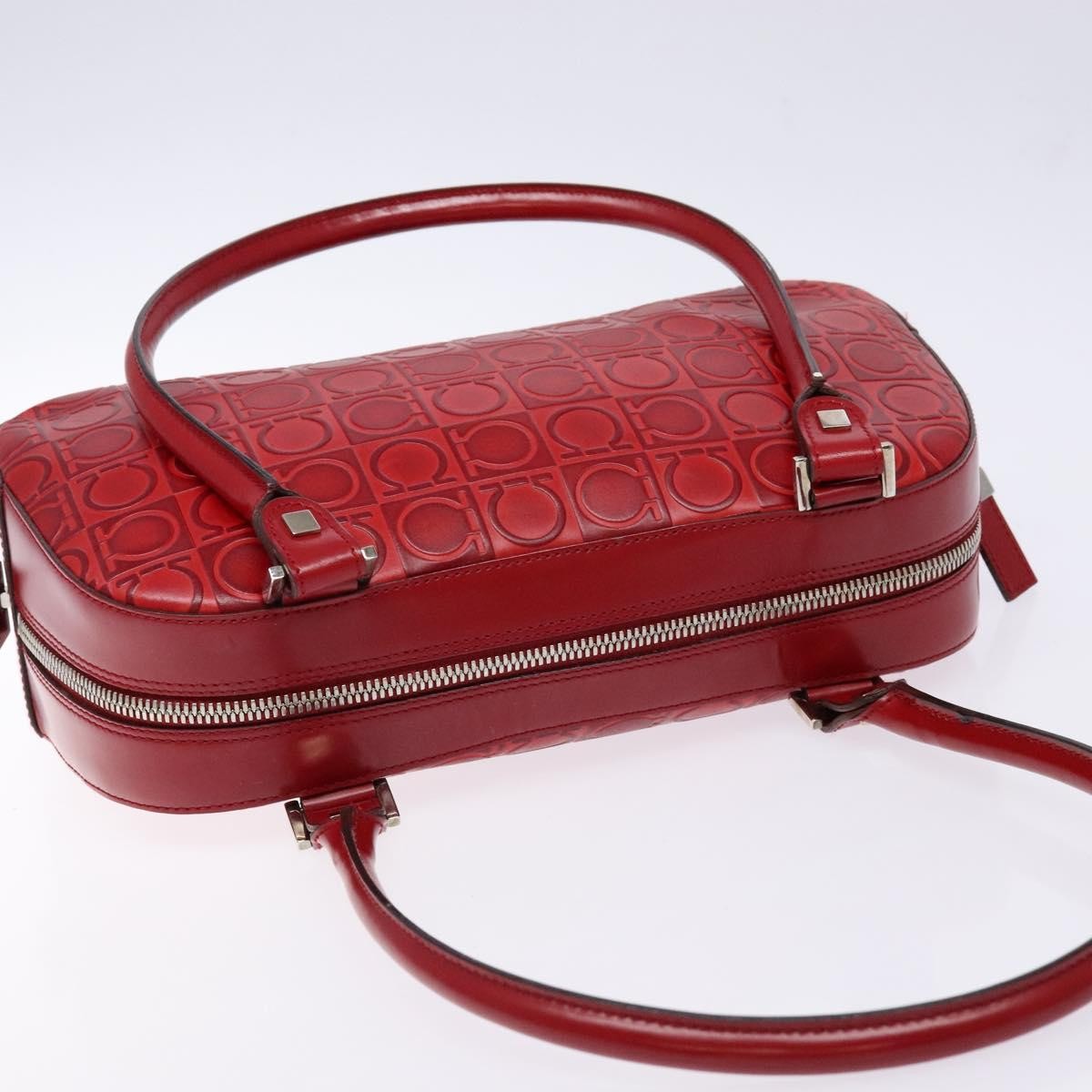 Salvatore Ferragamo Gancini Shoulder Bag Leather, RED, LEATHER, Shoulder bag