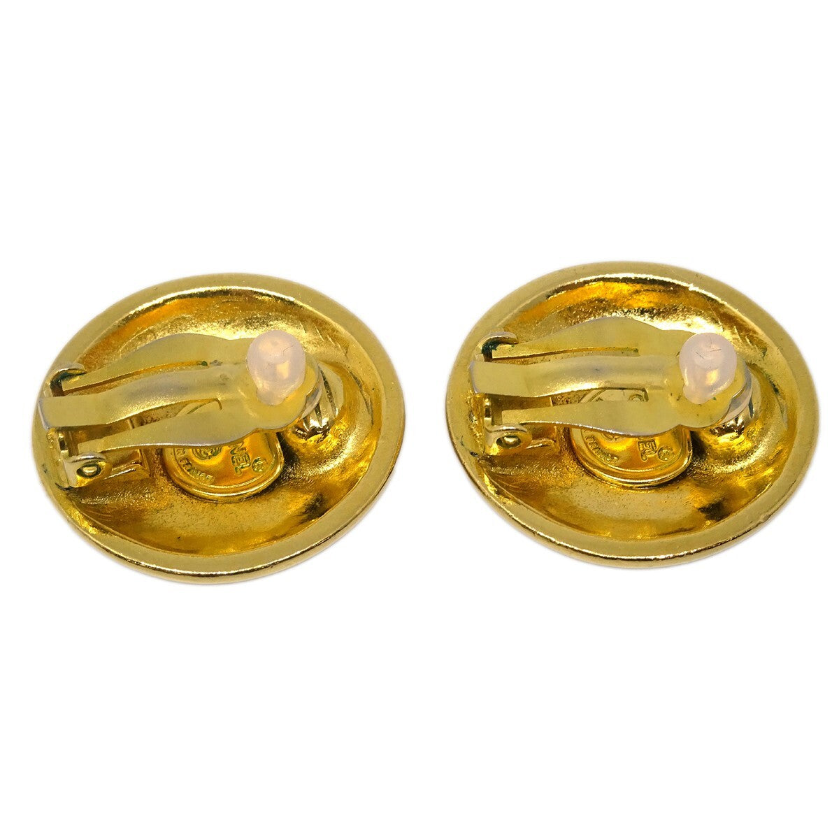 Chanel CC Round Earrings Metal, GOLD, GOLD_PLATED, Earrings