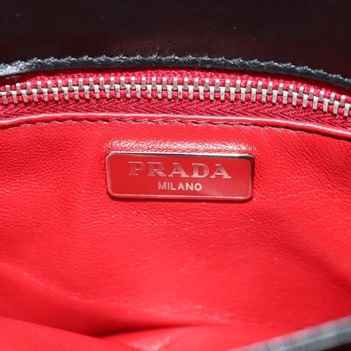 Prada Grommet Chain Flap Shoulder Bag Tessuto with Soft Calf, BLACK, NYLON, Shoulder bag
