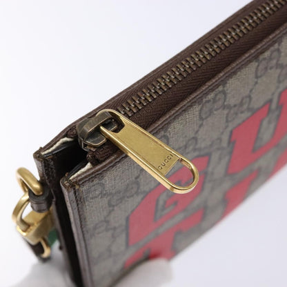 Gucci GG Marmont Pouch Coated Canvas, BEIGE, PVC, Clutche & pouche