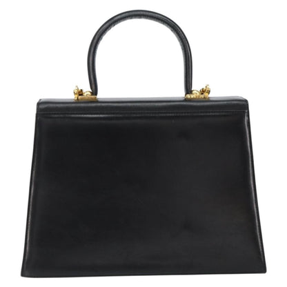 Salvatore Ferragamo Gancini Convertible Top Handle Bag Leather, BLACK, LEATHER, Handbag