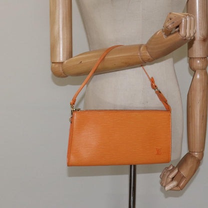 Louis Vuitton Pochette Accessoires Epi Leather, ORANGE, LEATHER, Clutche & pouche