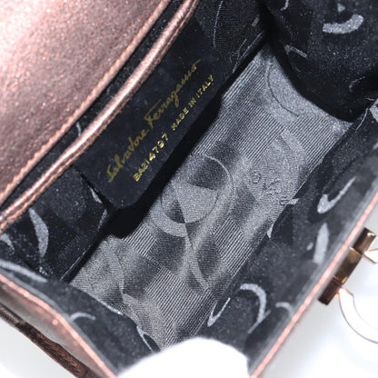 Salvatore Ferragamo Gancini Shoulder Bag Leather, GOLD, LEATHER, Shoulder bag