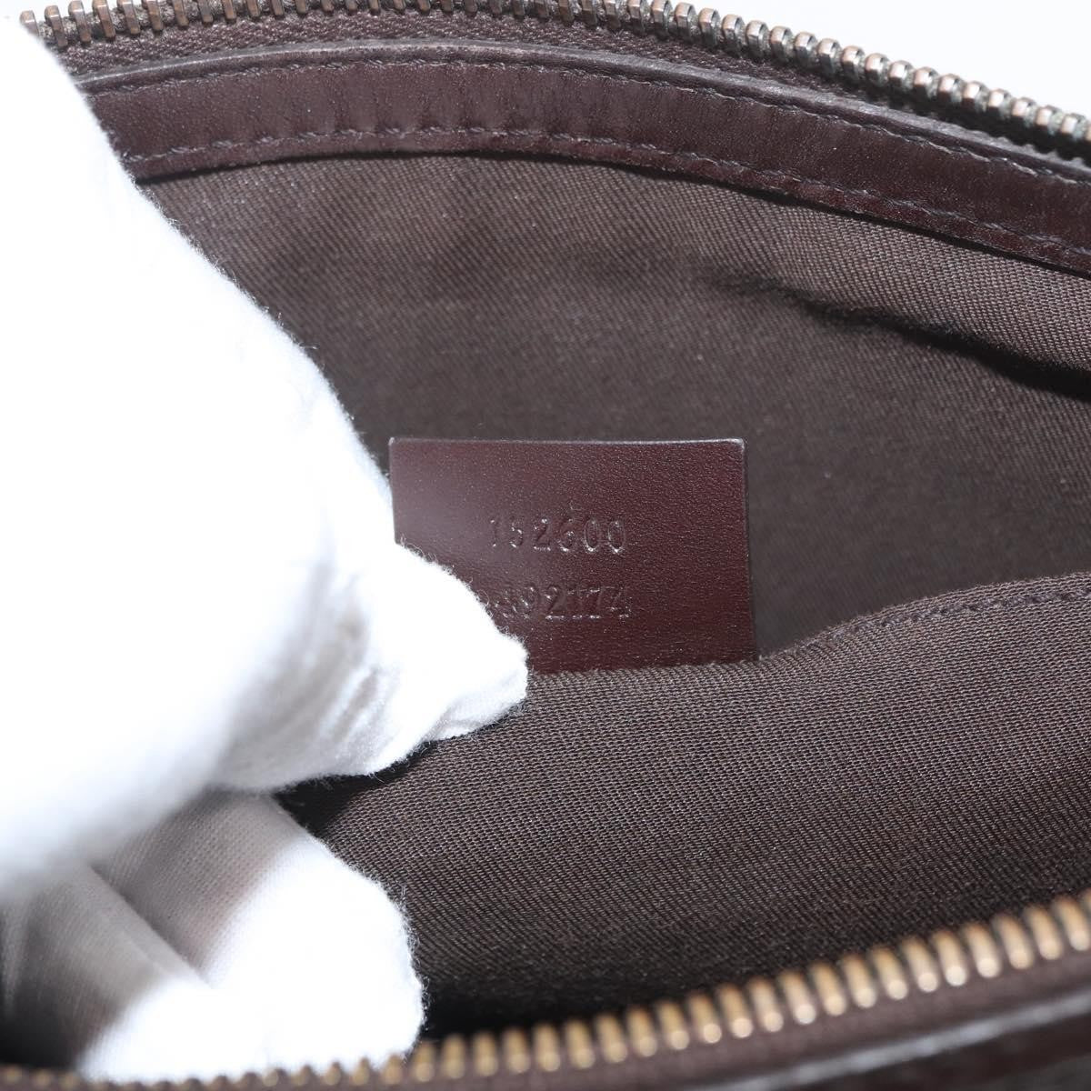 Gucci Zip Pouch Leather, BROWN, LEATHER, Clutche & pouche