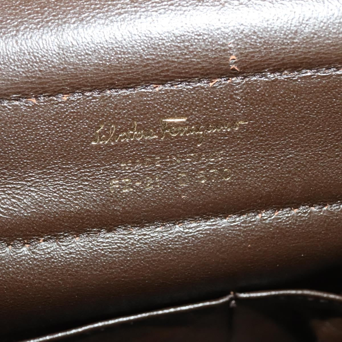 Salvatore Ferragamo Gancini handbag Leather, BROWN, LEATHER, Handbag