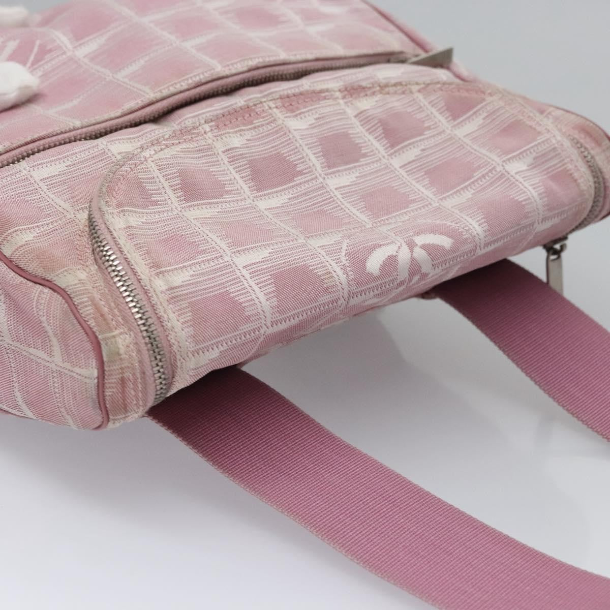 Chanel Travel Line Backpack Canvas, PINK, CANVAS, Backpack