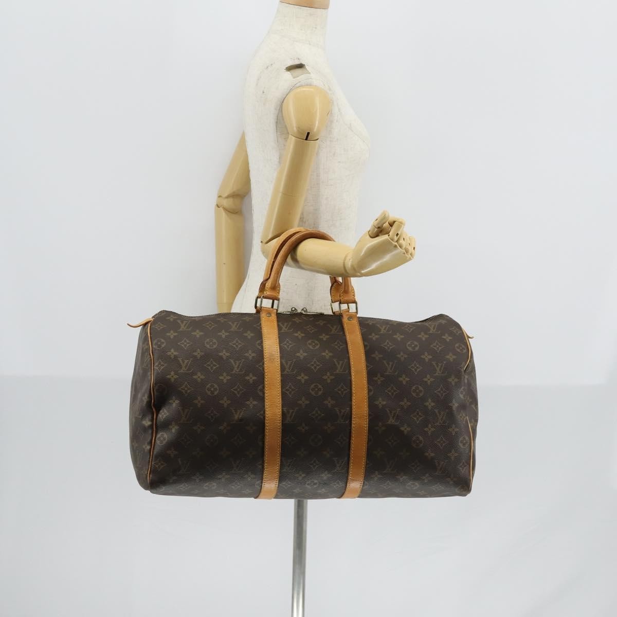 Louis Vuitton Keepall Bag Monogram Canvas, BROWN, CANVAS, Travel bag