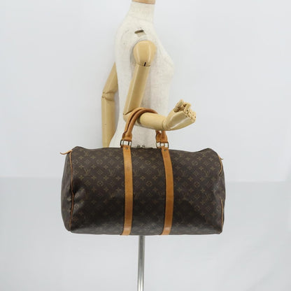 Louis Vuitton Keepall Bag Monogram Canvas, BROWN, CANVAS, Travel bag