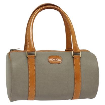 Christian Dior Vintage CD Handbag Canvas, GRAY, CANVAS, Handbag