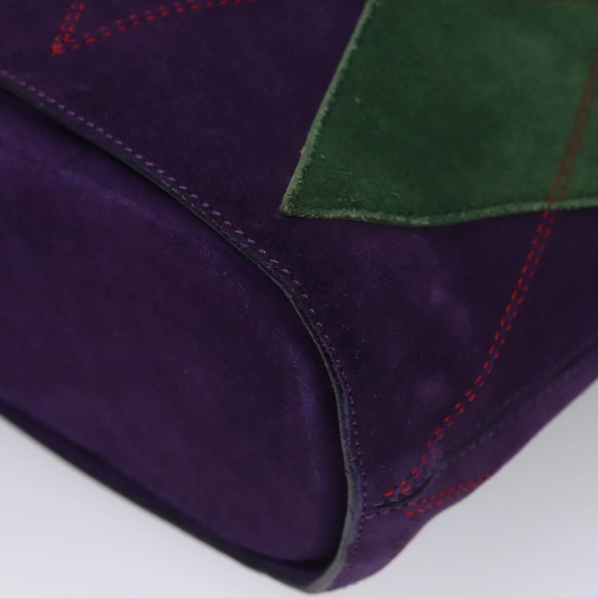 Celine Circle logo Suede and Leather, PURPLE, SUEDE, Shoulder bag