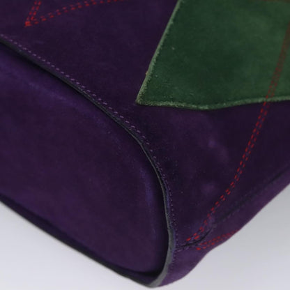Celine Circle logo Suede and Leather, PURPLE, SUEDE, Shoulder bag