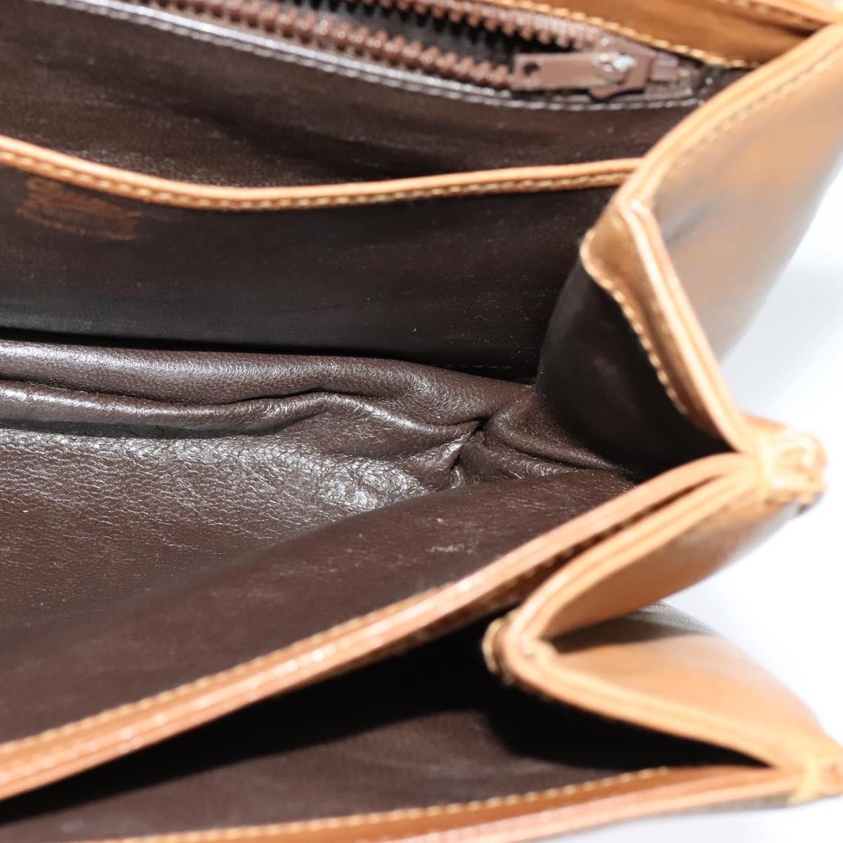 Gucci Vintage Flap Crossbody Bag Leather, BROWN, LEATHER, Shoulder bag