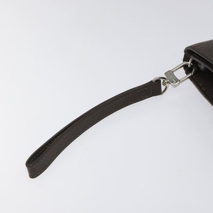 Louis Vuitton Belaia Clutch Taiga Leather, BROWN, LEATHER, Clutche & pouche