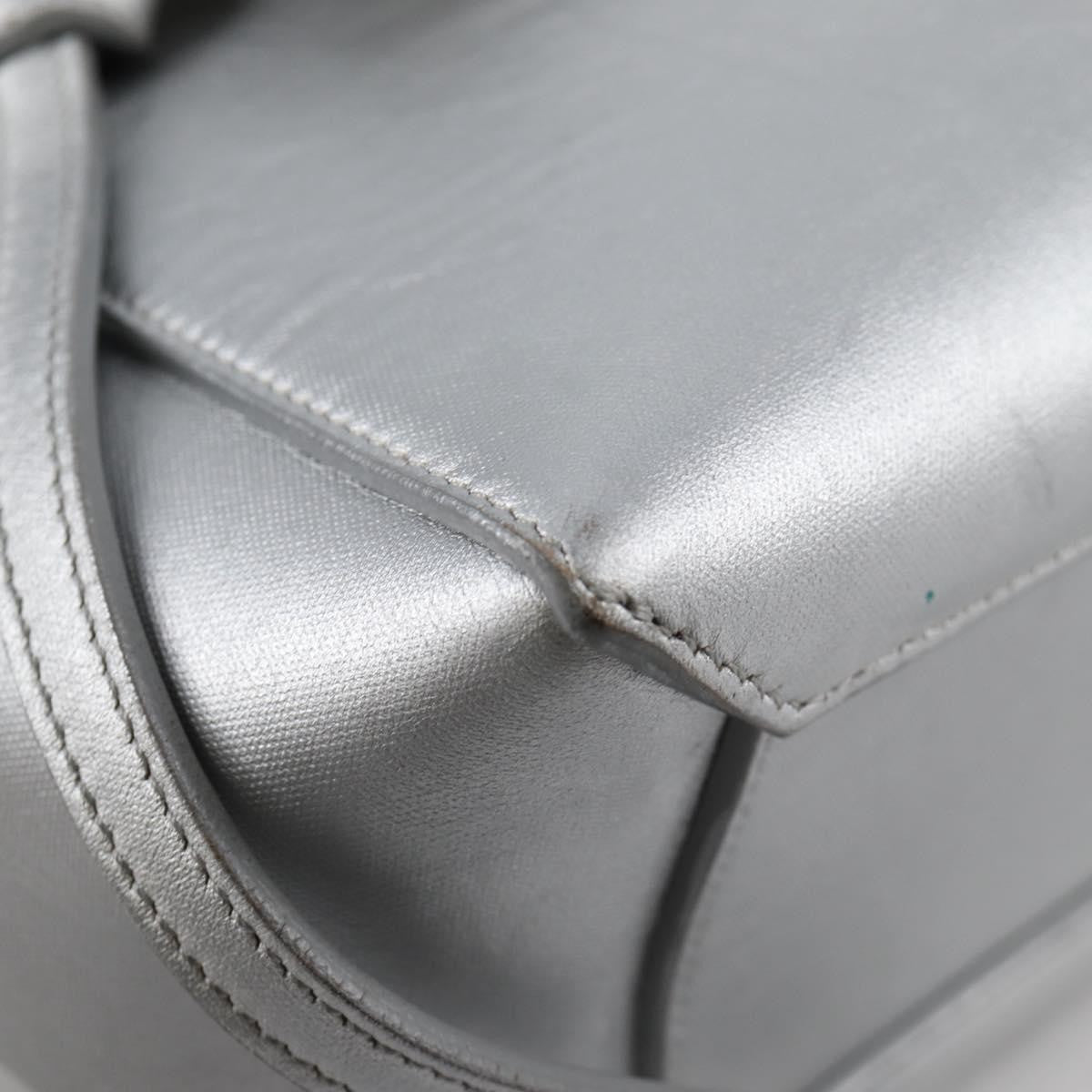 Celine Belt Bag Textured Leather, SILVER, LEATHER, Shoulder bag