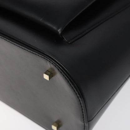 Salvatore Ferragamo Vintage Zip Handbag Leather, BLACK, LEATHER, Handbag