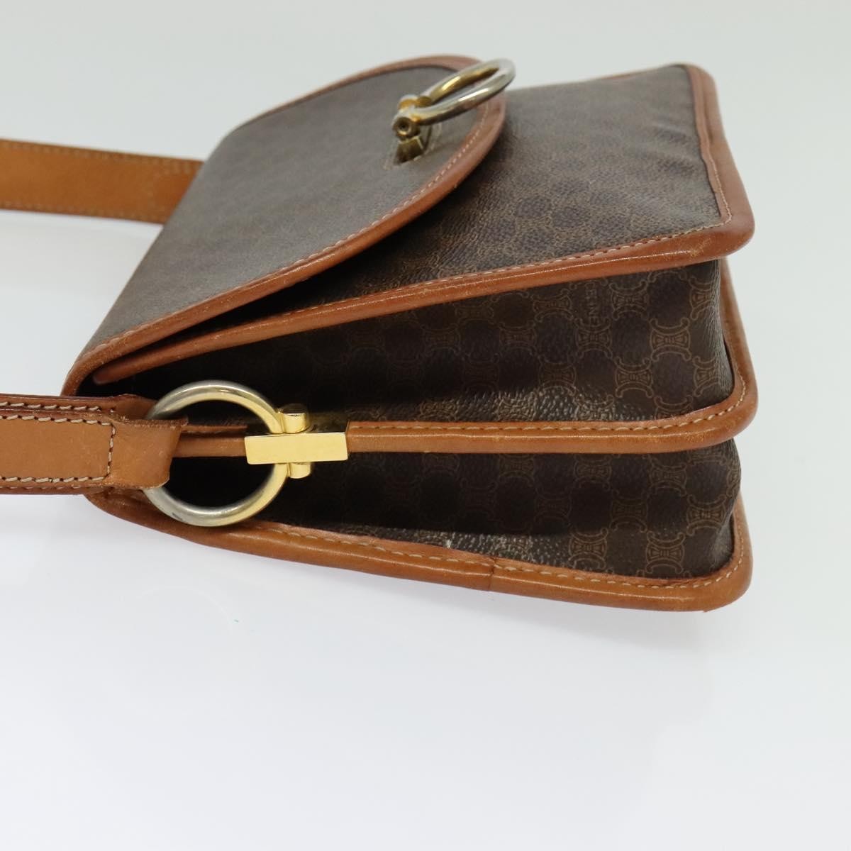 Celine Tricolor Trapeze Bag Leather, BROWN, CANVAS, Handbag