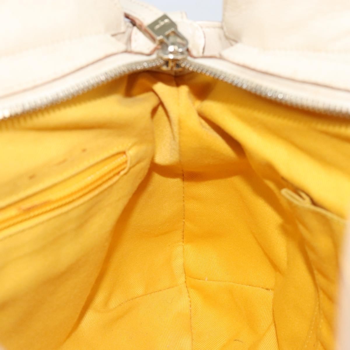 Salvatore Ferragamo Gancini handbag Leather, WHITE, LEATHER, Handbag