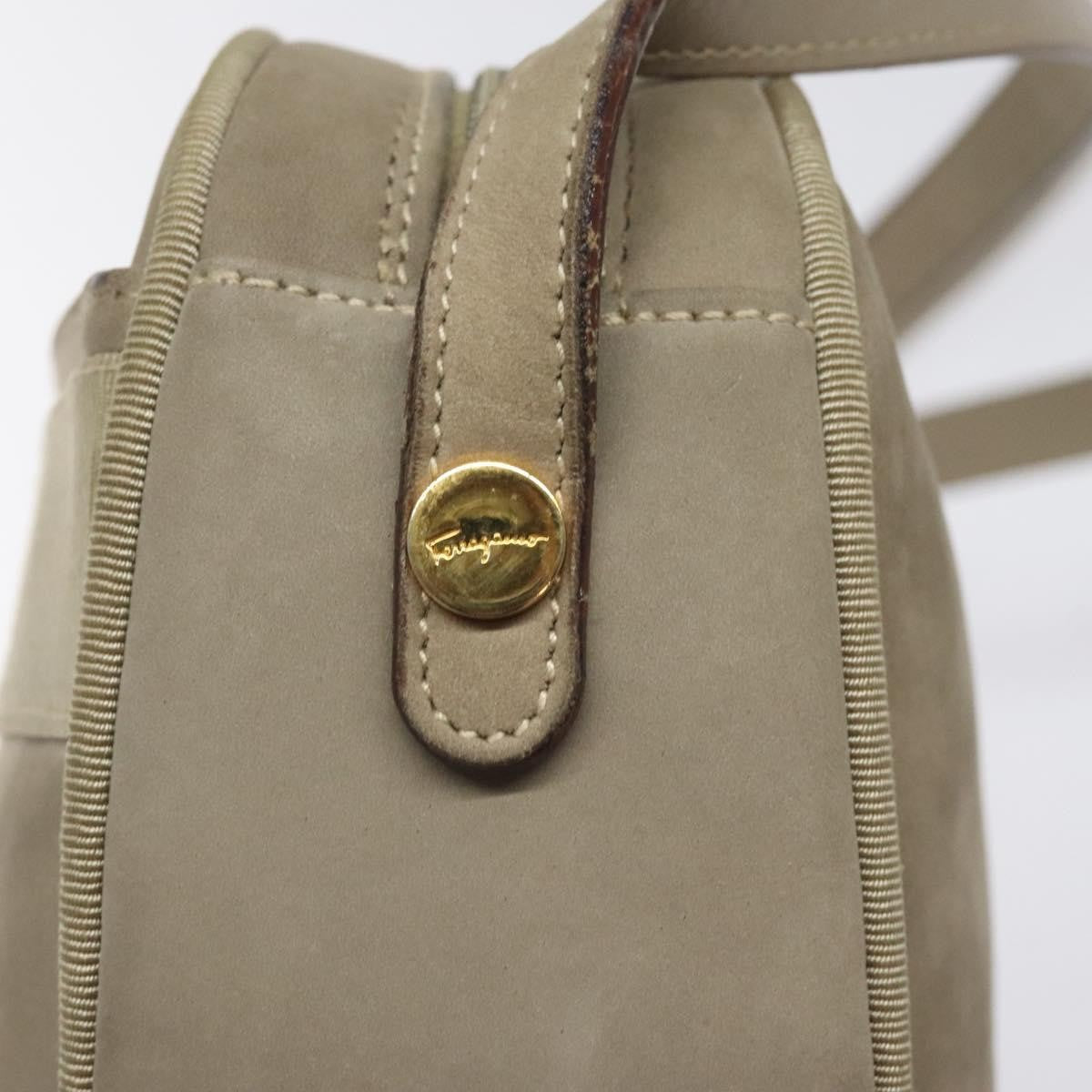 Salvatore Ferragamo Vara Bow camera Shoulder Bag Suede, Beige, Suede, Shoulder Bag