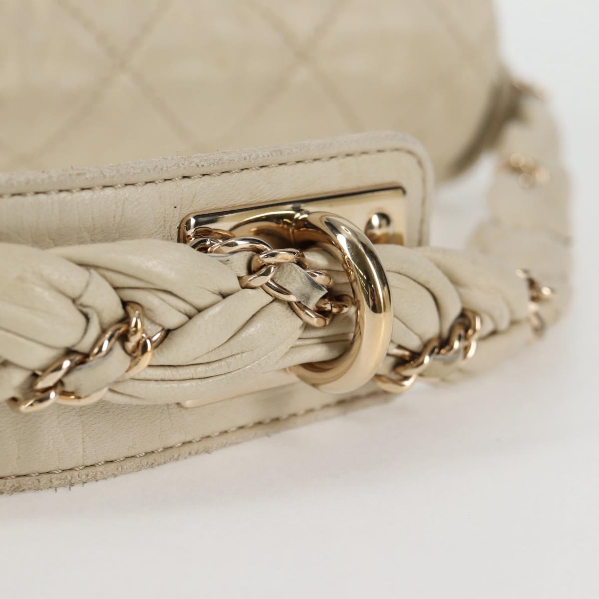 Chanel Lady Braid Flap Bag Quilted Distressed Lambskin, BEIGE, LEATHER, Shoulder bag