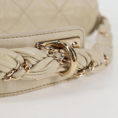 Chanel Lady Braid Flap Bag Quilted Distressed Lambskin, BEIGE, LEATHER, Shoulder bag