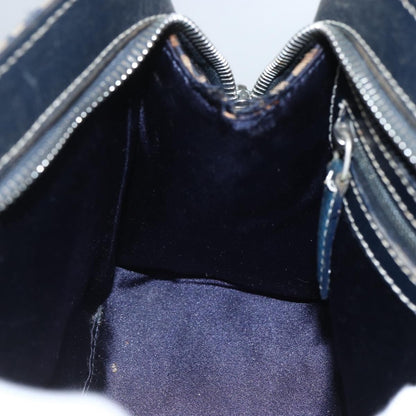 Fendi Vintage Satchel Zucchino Canvas, NAVY, CANVAS, Handbag